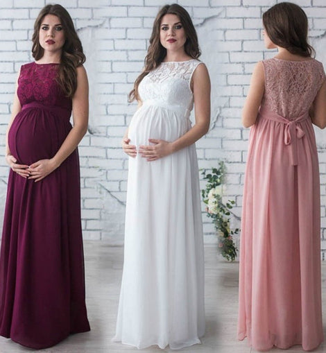Lace Sleeveless Maternity Dress