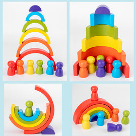 Rainbow arched building blocks kid's toy