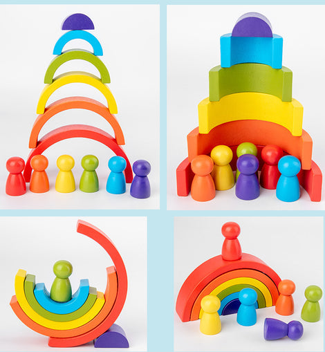 Rainbow arched building blocks kid's toy
