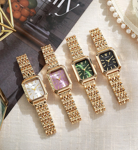 Fashion Simple Square Steel Strap Women's Watch