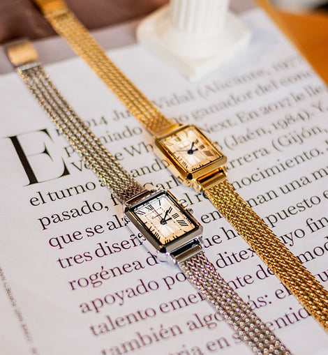 Rectangular Milan Mesh Belt Middle Ancient Watch