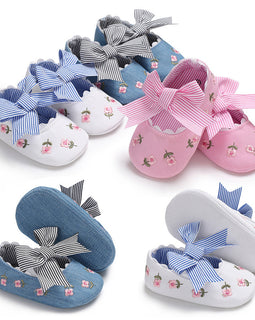 Bowknot Baby Shoes Girl Toddler Anti-Slip Shoe