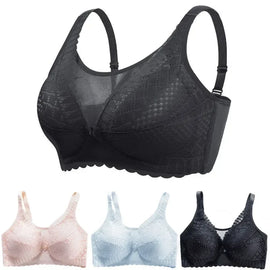 Front Button Maternity Nursing Bra Adjustable Gathered Underwear Breastfeeding Bra