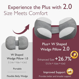 W Shaped Pregnancy Pillow For Sleeping, Adjustable Maternity Pillow For Side Sleepers