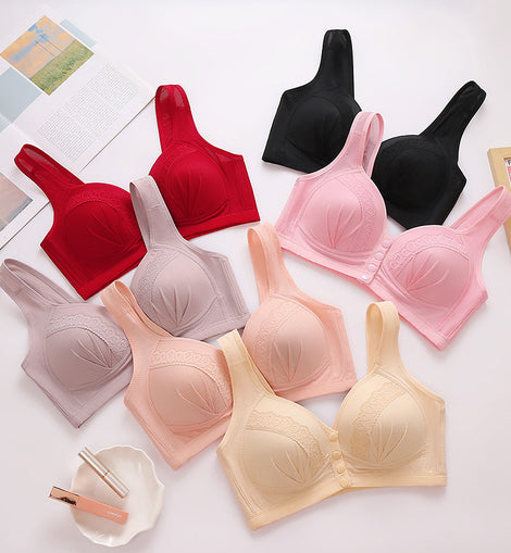 Thin Front Open Button Vest Style Breastfeeding Bra