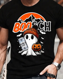 Boosch Light Halloween Cute Boo Boo Ghost Pumpkin T-Shirt, Trendy Halloween Spooky Season Unisex Cotton T-shirt for Men for Women Menswear Womenswear Top