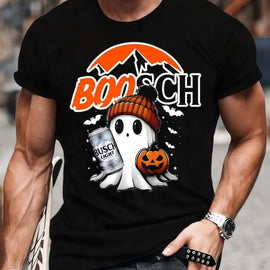 Boosch Light Halloween Cute Boo Boo Ghost Pumpkin T-Shirt, Trendy Halloween Spooky Season Unisex Cotton T-shirt for Men for Women Menswear Womenswear Top
